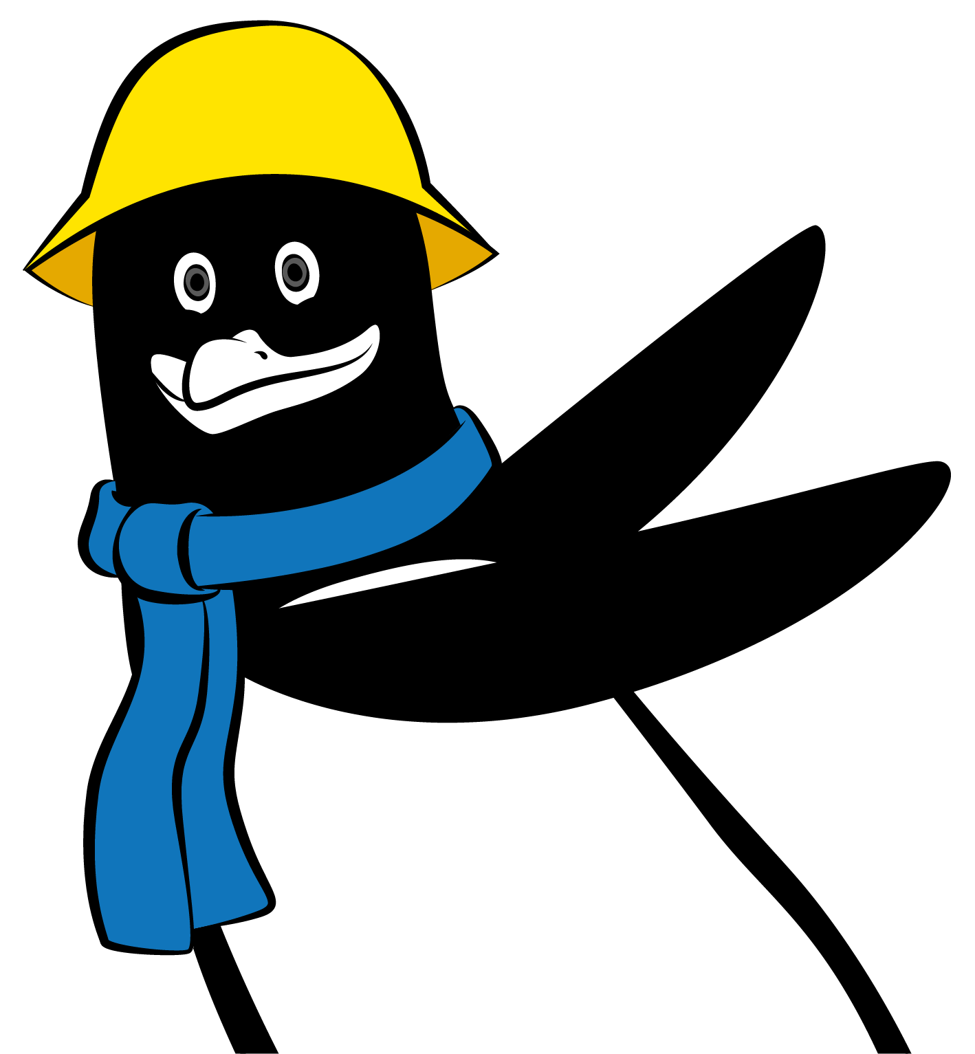 Bo Ice Factory penguin mascot waving